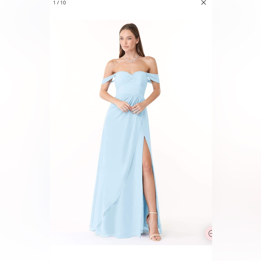 Azazie sky blue dress